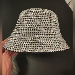 Akira - Silver rhinestone bucket hat